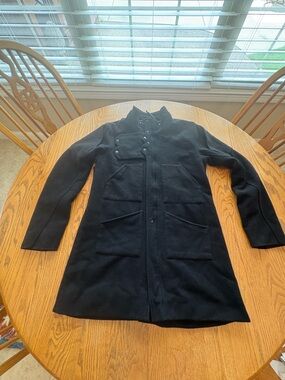Wrath Arcane Black Long Wool Military Utility Coat Pockets Y2K Style Men’s M